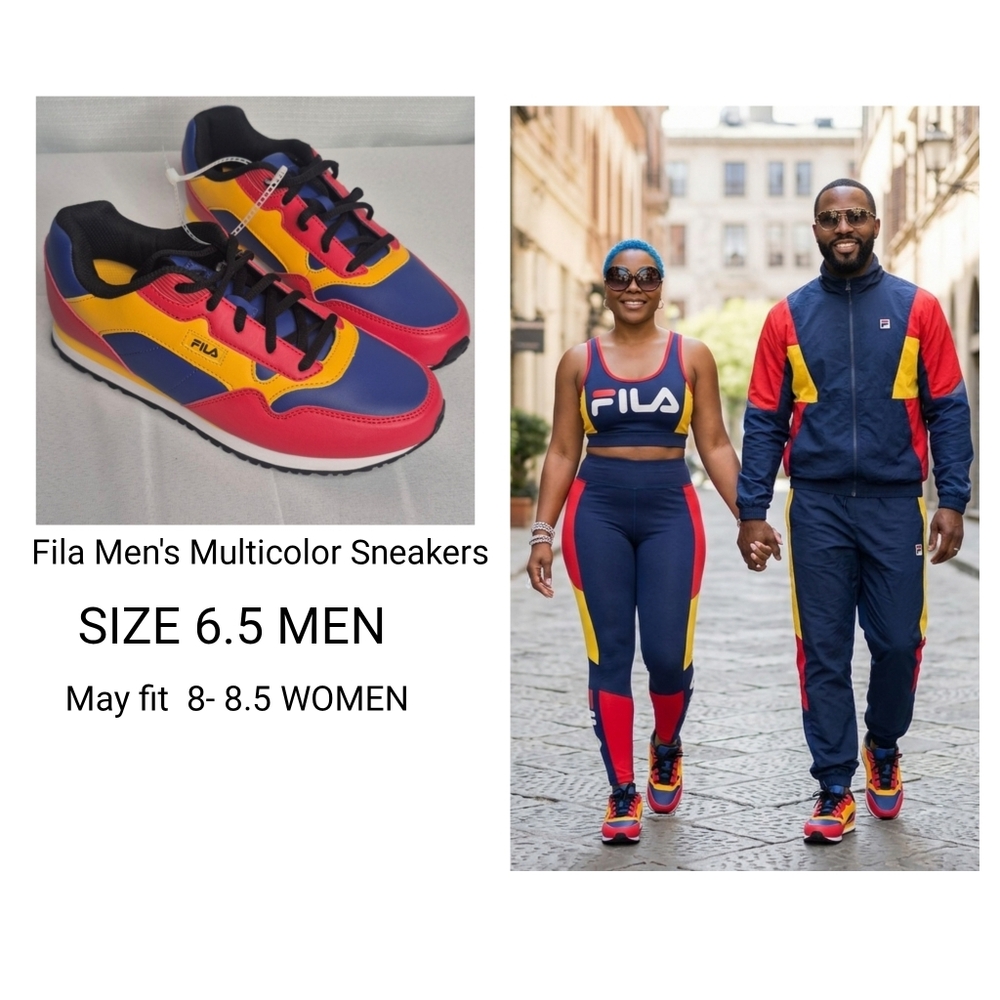 Fila Men Multicolor Sneakers - Blue, Red, Yellow Size 6.5 MEN (NWOT)